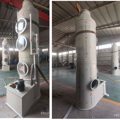 7.5 KW 팬 전력 화학 폐기물 가스 정화 재료 FRP 녹색 흡수 타워